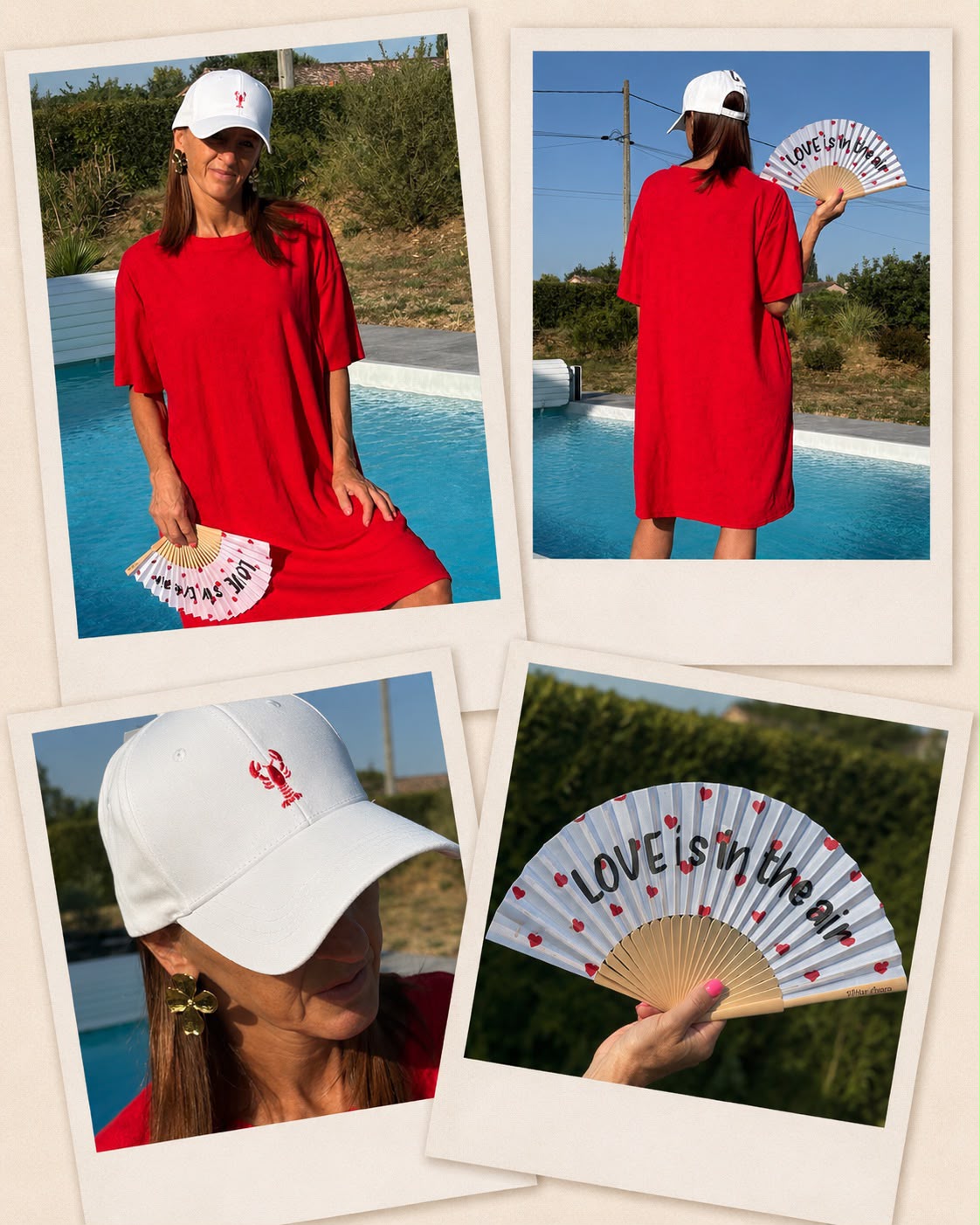 Robe rouge et casquette JULIE&CO